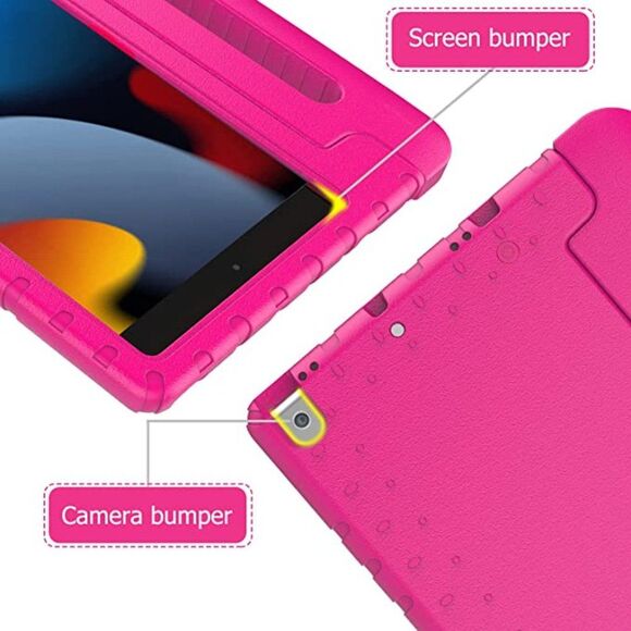 AVAWO iPad 10.2" 7th 8th 9th gen 2019 2020 2021 lightweight EVA foam pink case - Picture 15 of 16